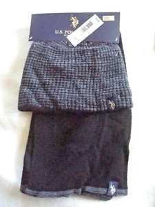 Juego de sombrero y bufanda gorro para hombre negro/gris EE. UU. Polo Assn. Nuevo con etiquetas - Imagen 1 de 2