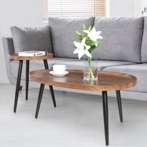 2er Set Satztische Beistelltisch Sofatisch Holz Kaffee Couchtisch Blumentisch DE - Bild 1 von 12