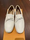 Tods Men’s Loafers Shoes White Leather Size 7 UK - 8 US Gommini Laccetto