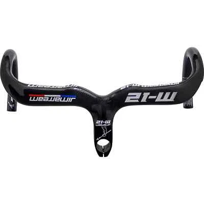 Carbon Drop Handlebar Road Bicycle Integrated Handlebar and Stem 400/420/440mm - Image 1 of 4