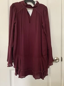 Parker Women Silk Long Sleeve Tunic Blouse XS - Picture 1 of 5