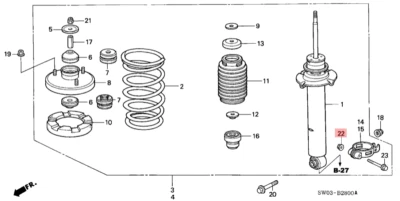 HONDA ACURA GENUINE OEM NSX Flange Nut [8Mm] Front Shock Absorber 94050-08050 - Image 1 of 3