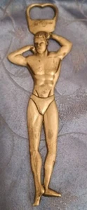 Vintage Bottle Opener, Metal, Las Vegas, Souvenir, Muscle Man, circa 70's - Picture 1 of 6