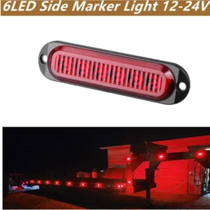 Luz de señalización lateral 6 LED roja para remolque de camión 12 V 24 V para remolques de auto autobús - Imagen 1 de 4