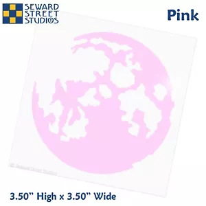 Pink Full Moon Vinyl Decal, Luna Window Sticker #1328-PK - Picture 1 of 5
