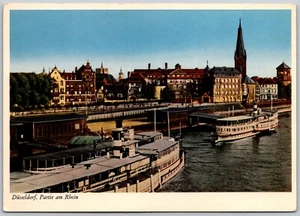 Postcard Germany Dusseldorf Partie am Rhein - Picture 1 of 2