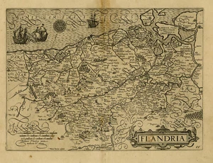 Antique Map-FLANDERS-BELGUIM-BRUSSEL-Guicciardini-1588 - Picture 1 of 6