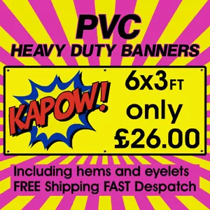 6x3ft PVC Banners Outdoor Vinyl Banner Advertising Sign Display Printed Banner - Picture 1 of 4