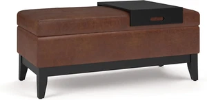 Oregon 42 Inch Wide Transitional Rectangle Lift Top Storage Ottoman Bench Remova - Picture 1 of 12