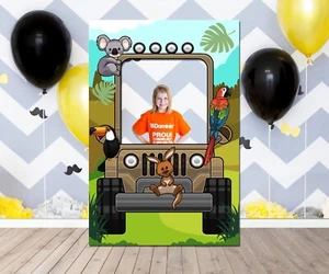 Safari Jeep, Fahrzeug Motiv, DIY Photo Booth Requisiten, Photo Booth Selfie Rahmen - Bild 1 von 7