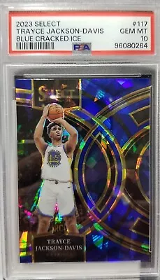 🏀💎👀 2023 Select Trayce Jackson-Davis Blue Cracked Ice #117 Rookie PSA 10 MINT - Image 1 of 3