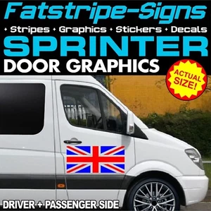 to fit MERCEDES SPRINTER UNION JACK DOOR GRAPHICS STICKERS CAMPERVAN MOTORHOME - Picture 1 of 2