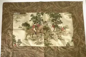 Ethan Allen Hunting Tapestry Sham Standard Equestian dogs Green beige tan Rich - Picture 1 of 16