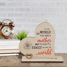 Gift Wood Plaque Heart Tabletop Sign Mom Birthday Gifts Wood Plaque Sign