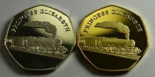 2x THE PRINCESS ELIZABETH Steam Engine Collectable Medal/Tokens, Silver & Gold