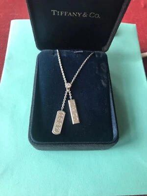 Collar Tiffany Etiqueta Diamante 1837 Y Oro Blanco 18k 7.5g Foto 1 de 4