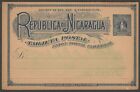 (AOP) Nikaragua 1894 3c niebieska karta pocztowa nieużywana. HG #25