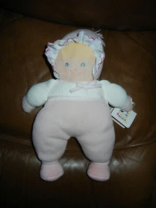 New Genius Babies Lovey Baby Doll Waffle Weave Pink Thermal Plush 13” Embroidery - Picture 1 of 6