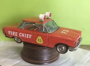 MID-20TH C, POST-WWII ICHIKO, JAPAN FIRE DEPT FIRE CHIEF PATROL FRICTION TOY CAR - Picture 1 of 9