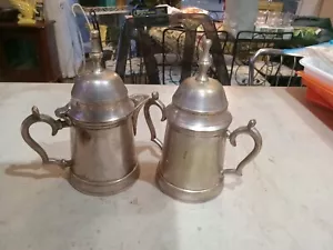 Vintage Leonard EPNS Milchkännchen Zucker Set Silber Teller Indien schwer - Bild 1 von 6