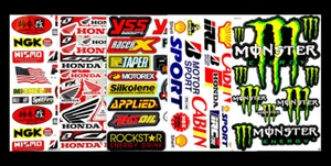 Set 5 Pcs A4 Stickers Pack HRC Honda Car Motorcycle Racing Decals Helmet Bike - Picture 1 of 8