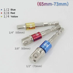 Socket Adapter Set Hex Shank to 1/4" 3/8" 1/2" Impact Driver Drill 3Pc/Set Color - Picture 1 of 8