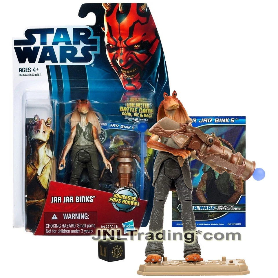 Year 2012 Star Wars Movie Heroes 4 Inch Figure - JAR JAR BINKS MH13 with Base - Image 1 of 1