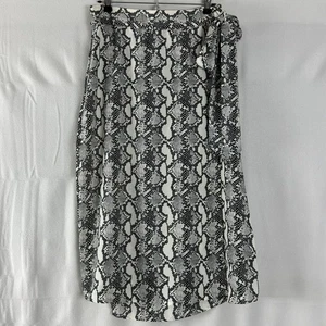 The Drop Gr. M Schlange Animal Print Wickel Midi Rock Stretch Bindeband Taille leicht Boho - Bild 1 von 8