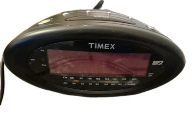 Timex T1201 Nature Sounds Clock Radio MP3 Line-IN Blk Red LED Auto DST Time Set - Image 1 of 4