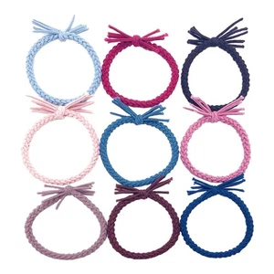 9 Stück Miss Haar Scrunchies für Damen geknotete Krawatten Pferdeschwanz Halter - Bild 1 von 12