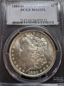 1883-O  Morgan Silver Dollar, MS65PL, PCGS - Picture 1 of 4