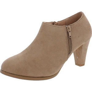 Journee Collection Womens Sanzi Faux Suede Block Heel Booties Shoes BHFO 0779 - Picture 1 of 8