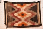 Antique LARGE Navajo Rug Native American Indian Eye Dazzler Weaving 54x36 VTG