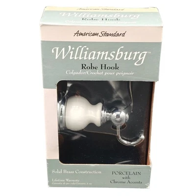 Gancho para bata American Standard Williamsburg porcelana cromo latón macizo Foto 1 de 4