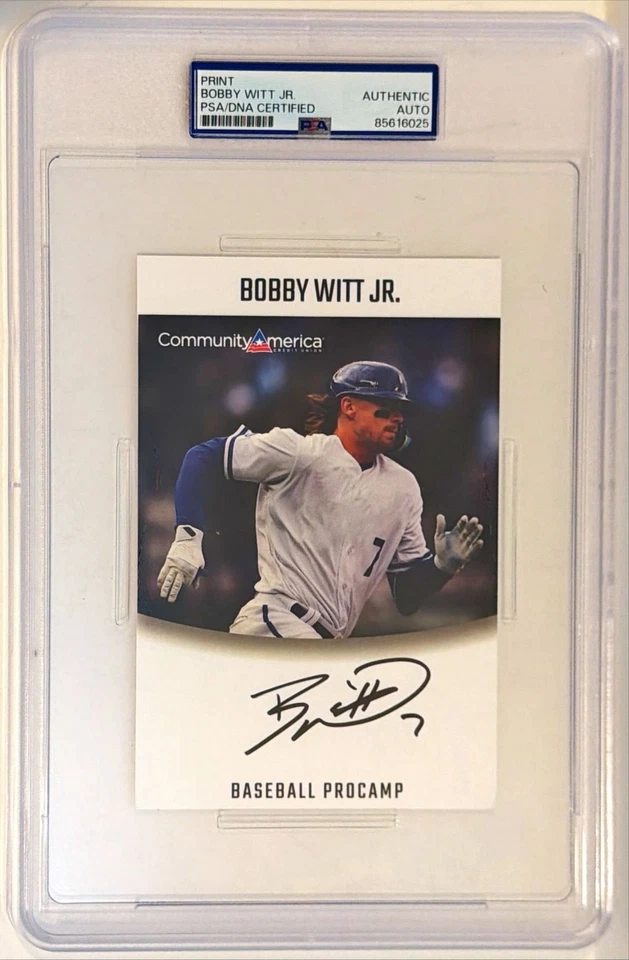 Bobby Witt Jr Kansas City Royals Shortstop Signed Auto 4x6 Photo Card PSA DNA - Image 1 of 1