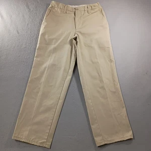 UniFirst SofTwill gerade flache Vorderseite beige khaki Herrenhose Größe tatsächlich 30 x 29 - Bild 1 von 6