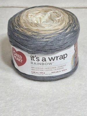 Red Heart It's A Wrap Rainbow Yarn Cake Foggy, 623 Yards New Discontinued - Image 1 of 4