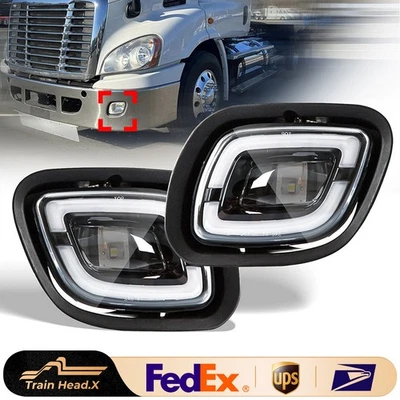 Pair LED Fog Lights Lamp White color For 2008-2017 Freightliner Cascadia LH+RH - Image 1 of 4