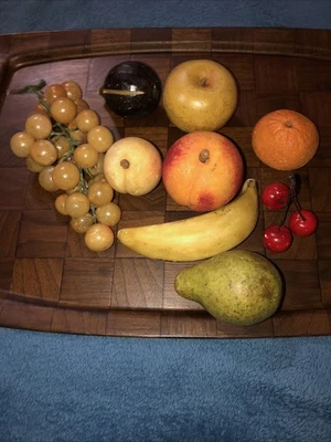 De colección (9) Piezas PIEDRA ITALIANA ALABASTRO Tallado Pintado a Mano Frutas Mezcladas Foto 1 de 4