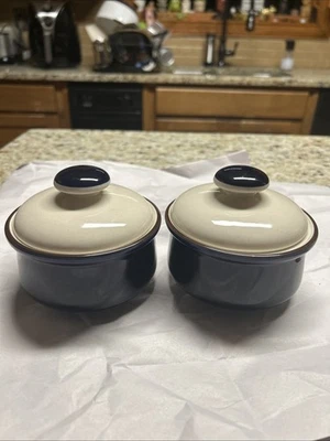 Par de cuencos con tapa azul MX500 de gres imperial vintage - Japón Foto 1 de 4