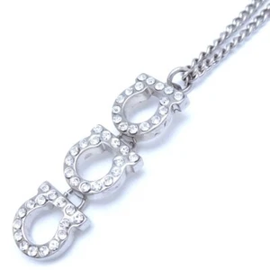 Salvatore Ferragamo Gancini Halskette versilbert Strass /293180 - Bild 1 von 10