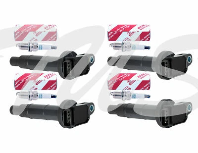 4 Ignition Coil + 4 Genuine Toyota Spark Plug fit 2007 Toyota Camry 2.4L L4 - Image 1 of 4