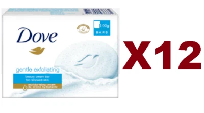 12 PZ SAPONETTA DOVE BEAUTY CREAM BAR GENTLE EXFOLIATING 90gr SAPONE ESFOLIANTE - Immagine 1 di 2