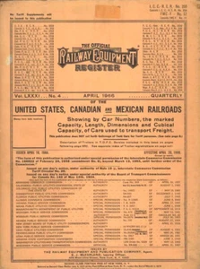 1966 Official Railway Equipment Register ORER RR'S CAR NUMBERS CAPACITY - Picture 1 of 2