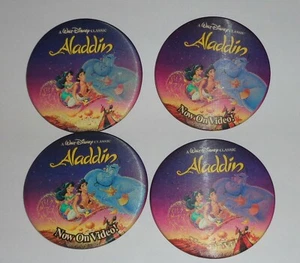 6-Walt Disney Aladdin 3" Flicker Pin Back Button Promo Now On Video USA - Bild 1 von 5