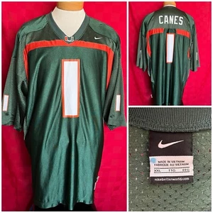 VINTAGE #1 UM Miami Hurricanes Nike Mesh Football Jersey Ward Green Size 2-3XL - Picture 1 of 16