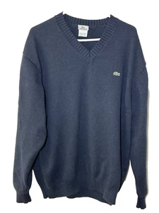 Suéter Pullover Informal Lacoste Para Hombres Talla 8 XXL Cuello en V Manga Larga Azul Marino - Imagen 1 de 6