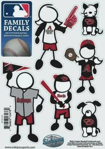 Arizona Diamondbacks Outdoor Rated Vinyl Family Decals MLB Licensed Baseball - Picture 1 of 3