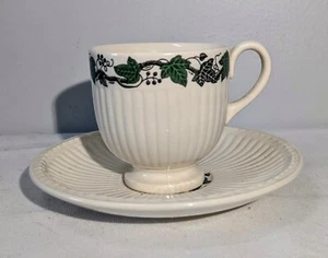STRATFORD WEDGWOOD 2pc Ivy Vine Demitasse Cup Saucer EDME Made in England - Picture 1 of 13