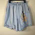 Vintage Disney Mickey Mouse High Rise Light Wash Mom Shorts Size 14